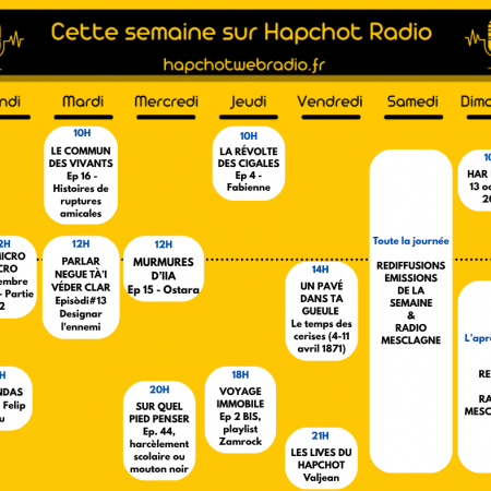 Programme de la semaine