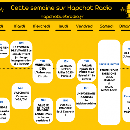 Programme de la semaine