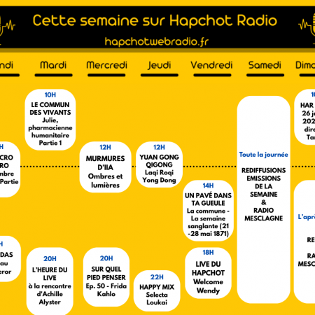 Programme de la semaine