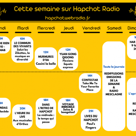 Programme de la semaine