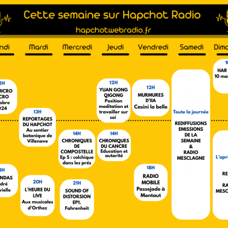 Programme de la semaine