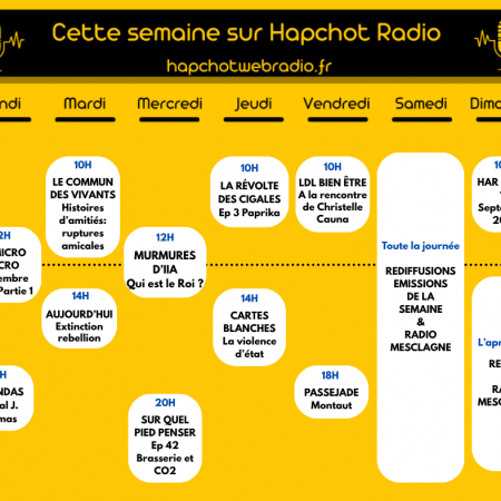 Programme de la semaine