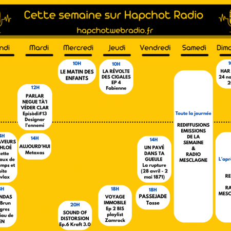 Programme de la semaine