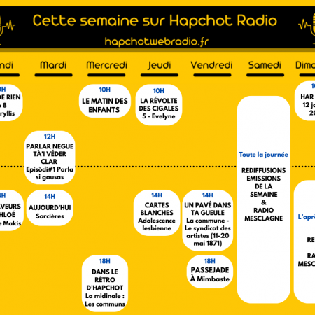 Programme de la semaine